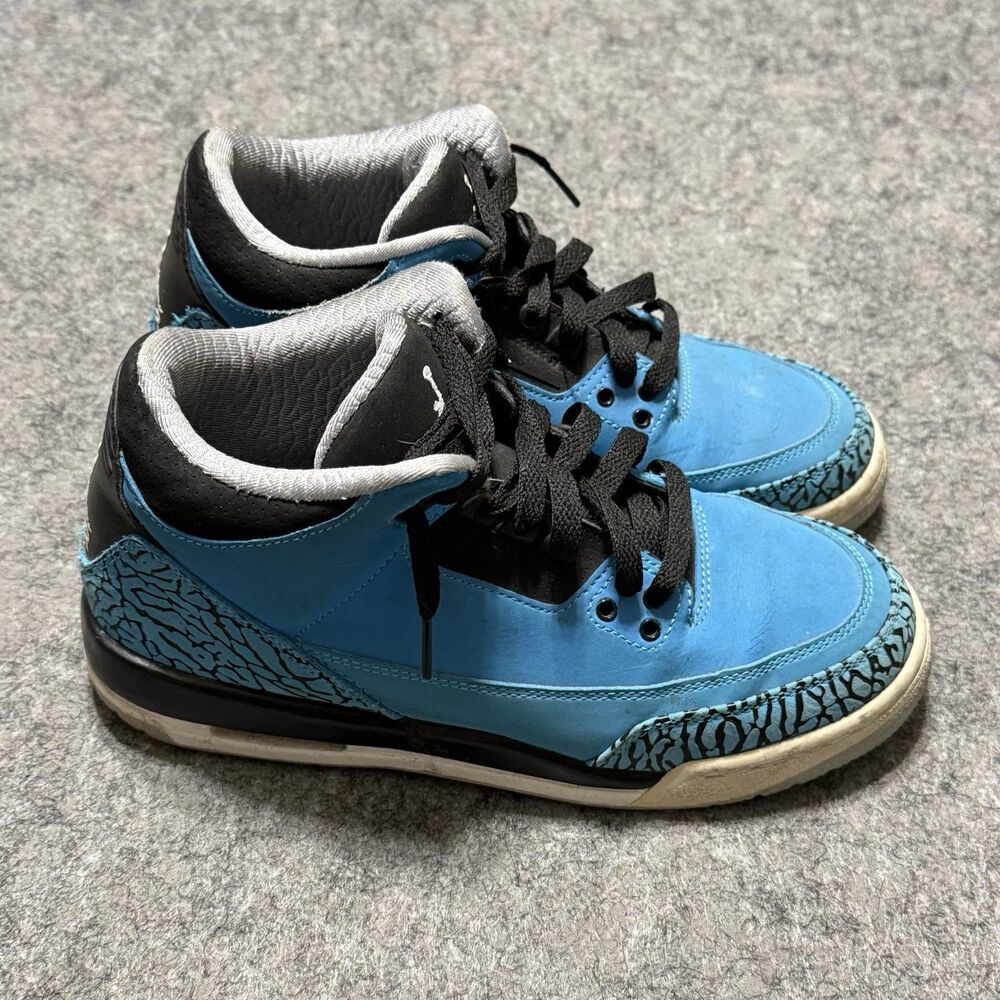 Nike Air Jordan 3 Retro GS Powder Blue Elephant Print 398614-406 Size 6.5Y 8W